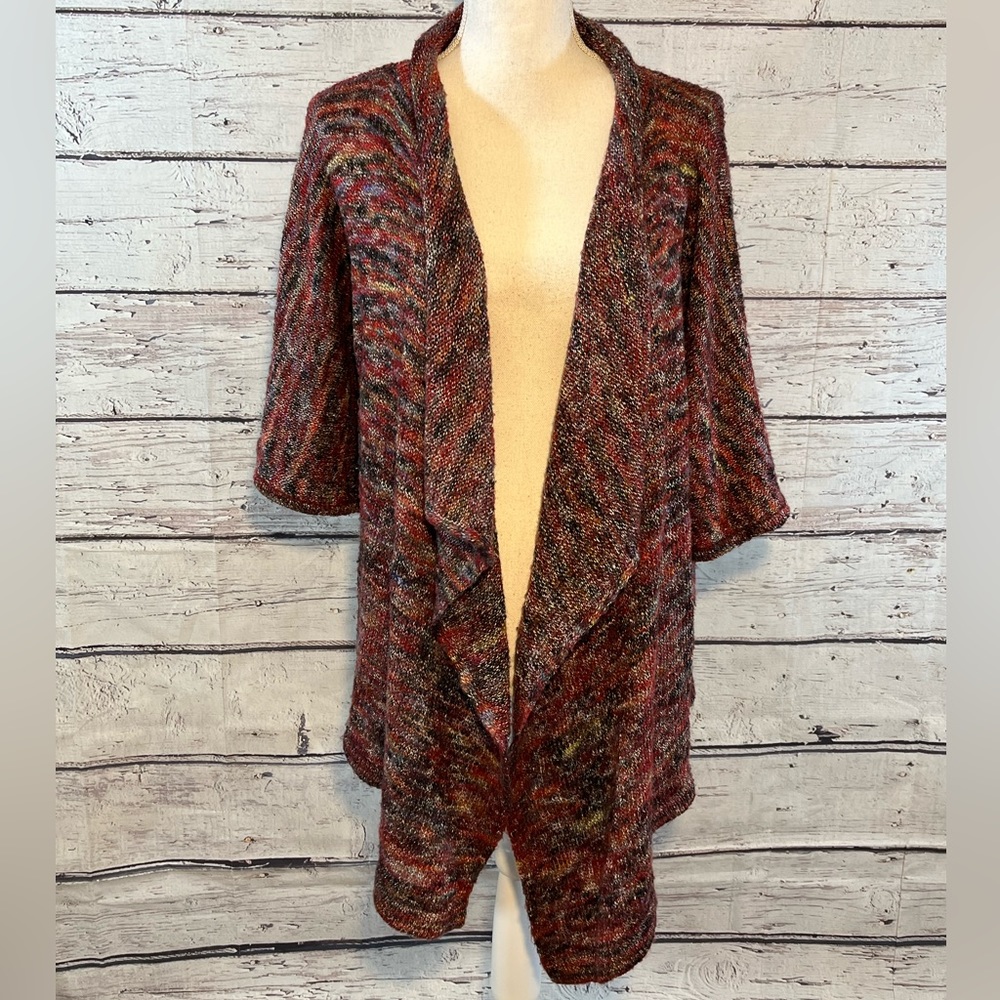 A.N.A Women's Cozy Marled Drape Front Cardigan-Large